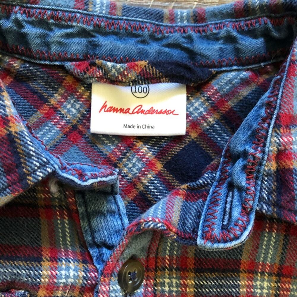 Hanna Andersson Flannel Long Sleeve Size 5 - Picture 5 of 5